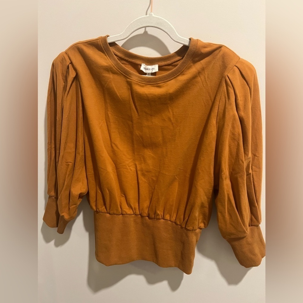 NWT Sugar + Lips Deanna Lantern Sleeve French Terry Top - Picture 9 of 9